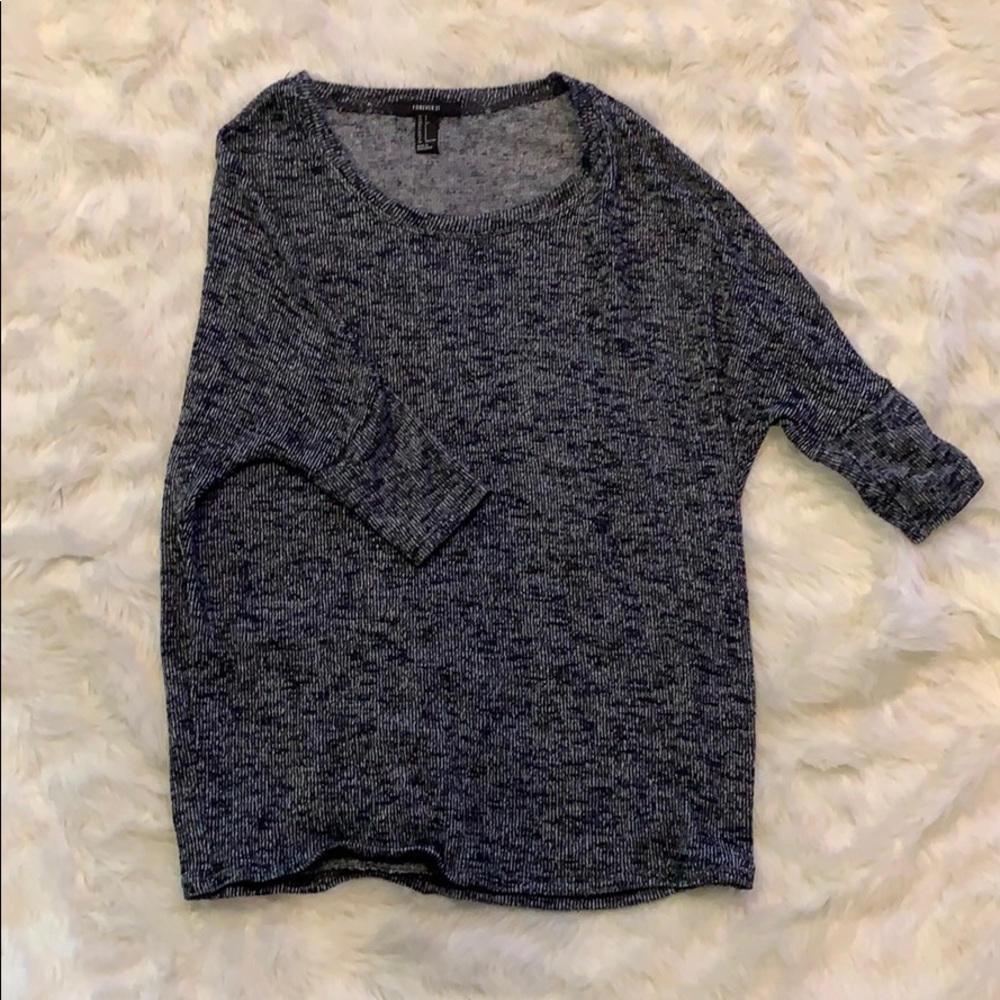 black top with cropped sleeves